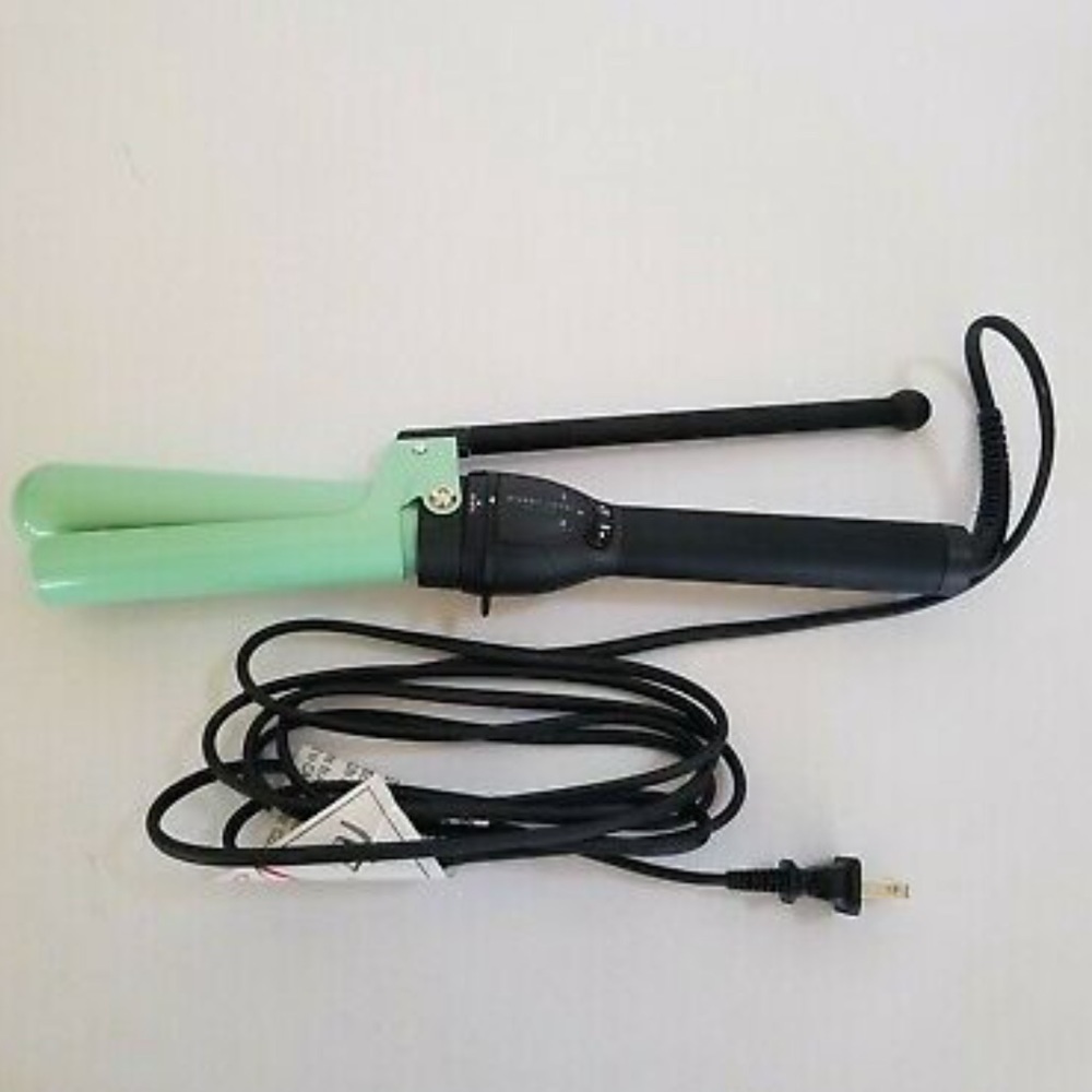 Harry Josh Pro Tools 2 in 1 Ceramic Curling Iron 1.25" Mint Green with case.